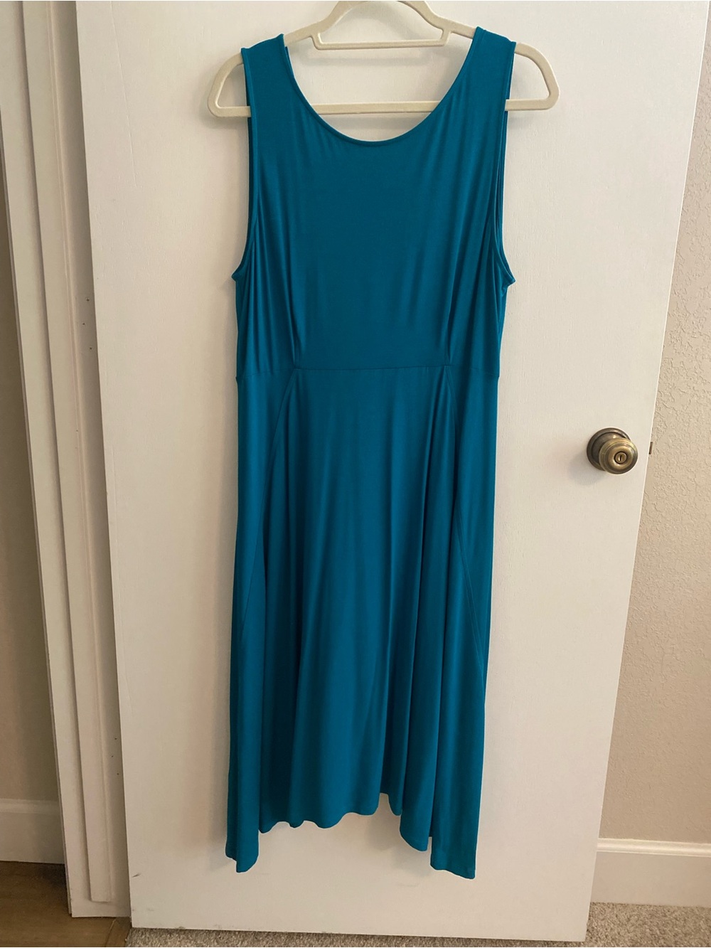 Eileen Fisher Teal Blue Sleeveless Maxi Dress